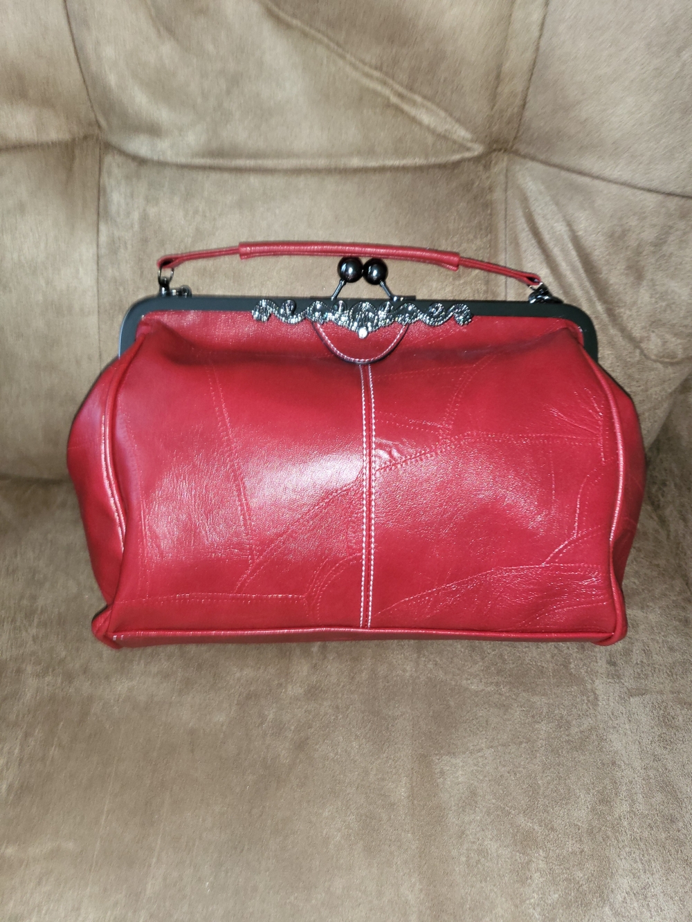 Classic Red Top-Handle Womens Bag